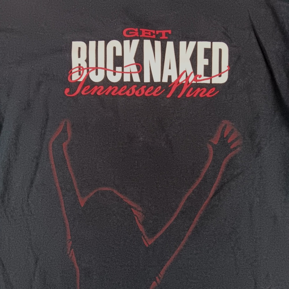 Buck Naked Tennessee Wine Graphic T-Shirt Mens Black Short Sleeve Crew Neck